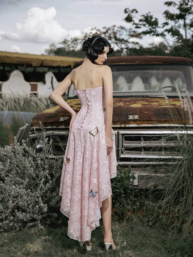BUTTERFLY EMBELLISHED DRESS