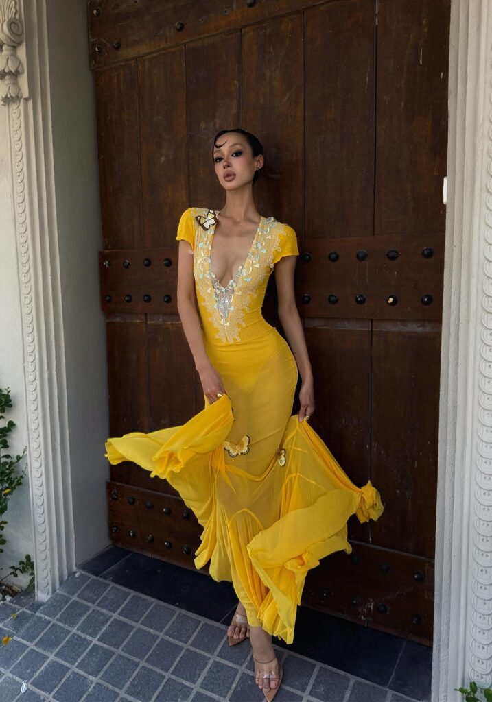 YELLOW LACE DRESS